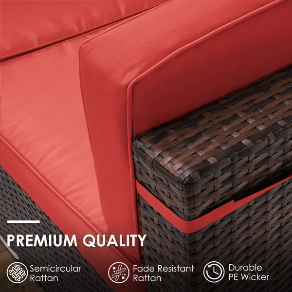 Latitude Run® 7 Piece Rattan Sectional Seating Group with Cushions & Reviews Wayfair